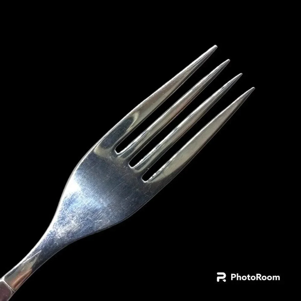 Oneida Community Stainless Celebrity Dinner Fork-White Accents-Vintage-MCM
